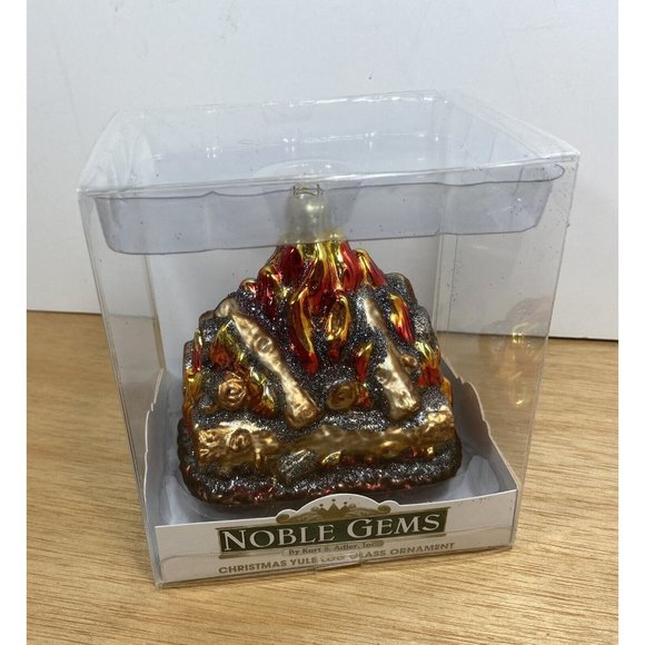 Noble Gems™ Glass Christmas Yule Log Hand Blown Glass Ornament NIB NWT - Picture 5 of 6